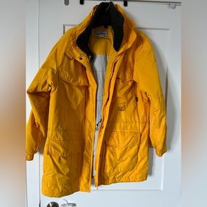 LL BEAN Puffer Parka Zip Button Jacket Winter Coat women size M vintage